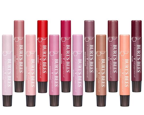 Burt's Bees 7-Pack Natural Lip Shimmer Gift Set - Assorted Flavors Including Apricot, Cherry & More