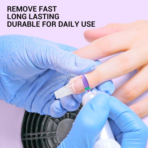 MelodySusie Typhoon Nail Drill Bits, 3/32'' Carbide Tungsten Multi-function Bits, Fast Remove Acrylic or Hard Gel for Manicure Pedicure Salon Professional or Beginner, Purple, Coarse
