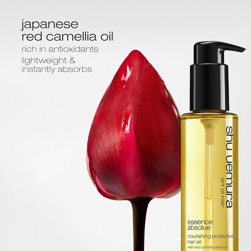 Shu Uemura Art of Hair Essence Absolue Nourishing Hair Oil - Lightweight, Hydrating & Frizz-Reducing with Heat Protection & Japanese Camellia Oil