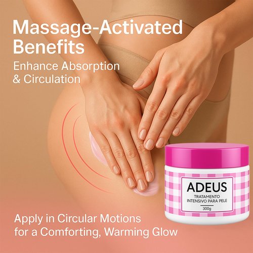 JINMAO Adeus Crema Brasileña – Intensive Multifunctional Body Treatment, Pink Stretch Mark Cream with Arnica, Ginger, Caffeine & Green Tea for Smooth, Elastic Skin – 300g