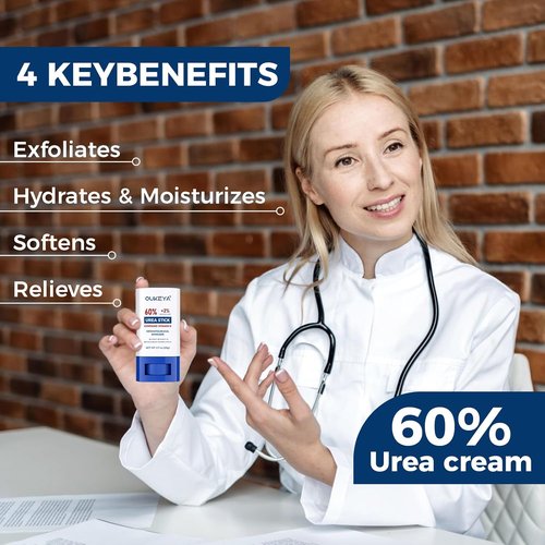 OUKEYA Urea Cream Stick 60% - Intensive Foot Cream with 2% Salicylic Acid for Dry, Cracked Heels | 0.7oz