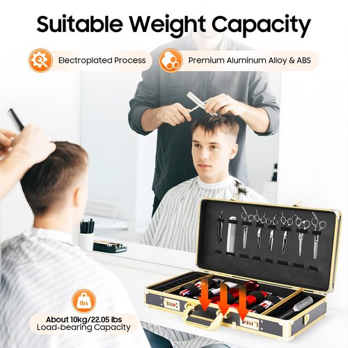 DNYSYSJ Barber Carrying Case Barber Case, Stylist Tool Box Professional Salon Hair Cutting Grooming Kit Storage Organizer for Clippers, Scissors, Barber Supplies (A)