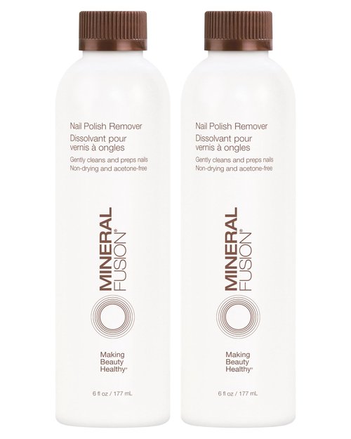 Mineral Fusion Nail Polish Remover - Acetone-Free Nail Care with Natural Solvents - Non Drying Liquid Formula - 6 fl oz, Pack of 2