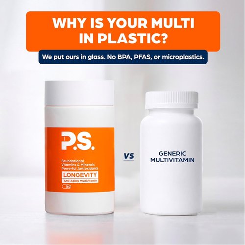 PS Longevity Supplement - Anti-Aging Multivitamin for Men & Women | Premium B Vitamins, CoQ10 & Antioxidants - 2 Month Supply