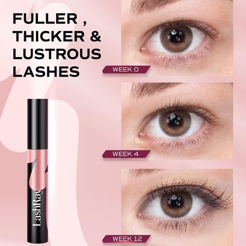 Advanced Lash Serum for Eyelash Growth: LashRay Eye Lash Enhancing Serum to Grow Longer Thicker Eyelashes for Women, 0.1 oz