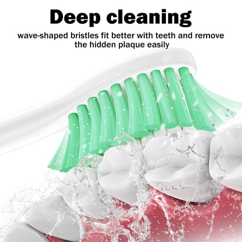 Replacement Toothbrush Heads for Philips Sonicare E-Series/Essence/Xtreme/Elite and Other Screw-on Electric Toothbrush Models, 8 Pack, Dupont Bristles with Protective Cover