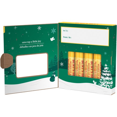 Burt’s Bees Christmas Gifts, 4 Lip Balm Stocking Stuffers Products, Beeswax Bounty Classic Set - Original Beeswax Moisturizing Lip Balm (Pack of 4)