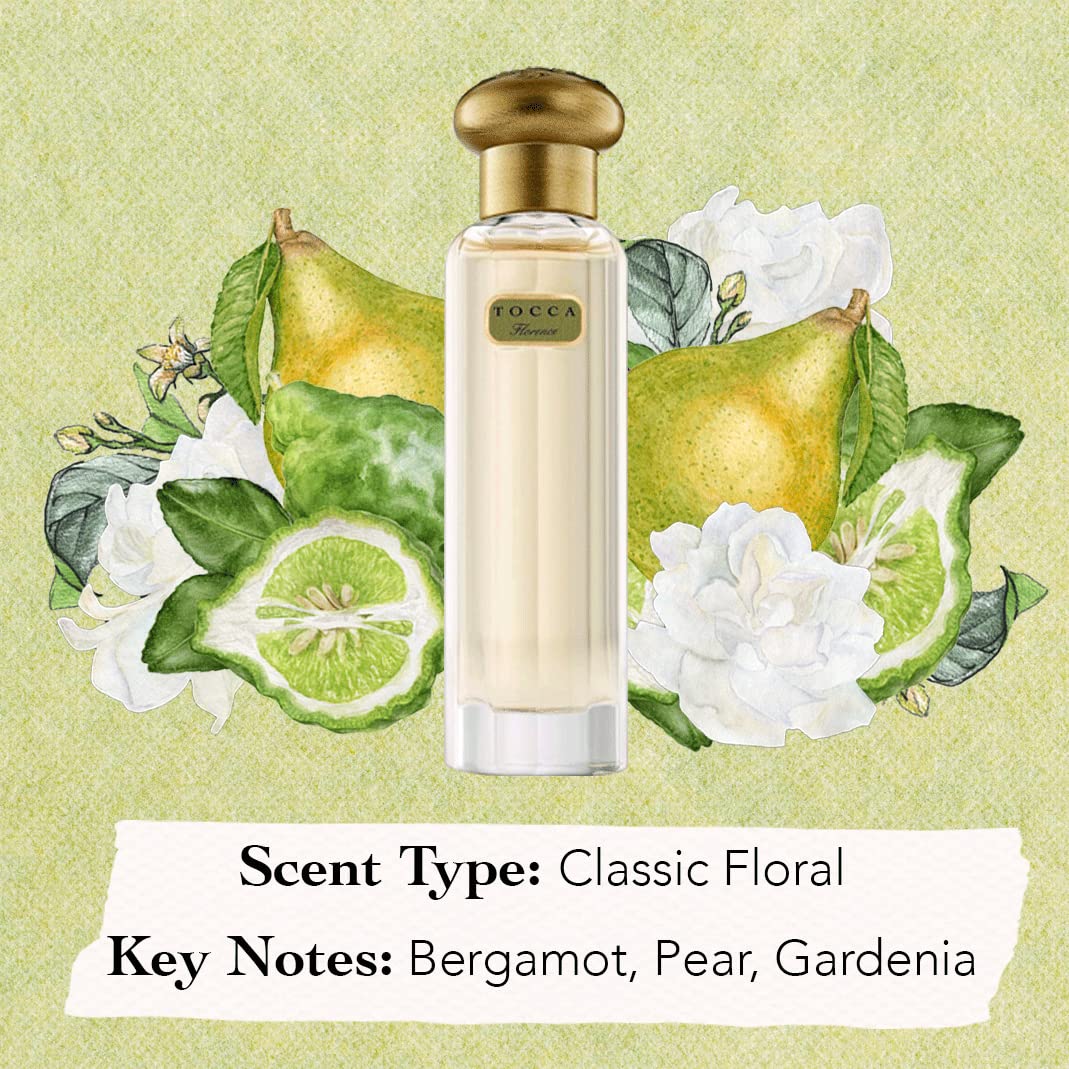 Tocca Florence Perfume for Women - Classic Floral Fragrance with Bergamot, Pear & Gardenia | 0.68 oz (20 ml)
