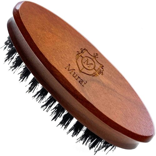 Murai Beard Kit for Men Gift Set Mens Beard Grooming Kit - Military Paddle Hair Brush, Large Handle Beard Brush, Pocket Sized Oval Beard Brush, Wood Beard Comb, and Hairbrush Cleaner
