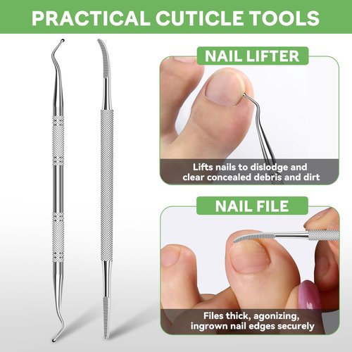 Podiatrist Ingrown Toenail Clippers for Thick Nails, Heavy Duty Toenail Clippers for Seniors with Long Handle, Professional Angled Slanted Nail Clippers for Men, Women, Adult, 3PCS