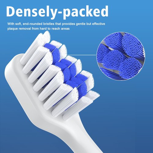 Biswitif Replacement Toothbrush Heads for Waterpik Complete Care 5.0 Water Pik Complete Care 9.0 CC-01 WP-861 STRB-3WW Sonic Electric Tooth Brush Refill Heads, White, 4 Packs