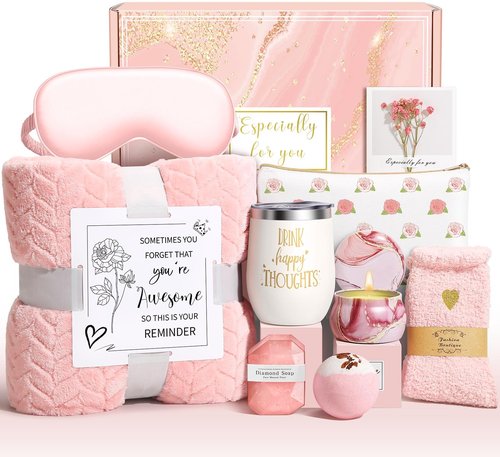 Valentines Day Gifts for Her Women Wife Mom Girlfriend Daughter, Relaxing Self Care Package Get Well Spa Gift Basket for Woman, Happy Birthday Gifts for Women Mom Grandma Best Friend Sister Her