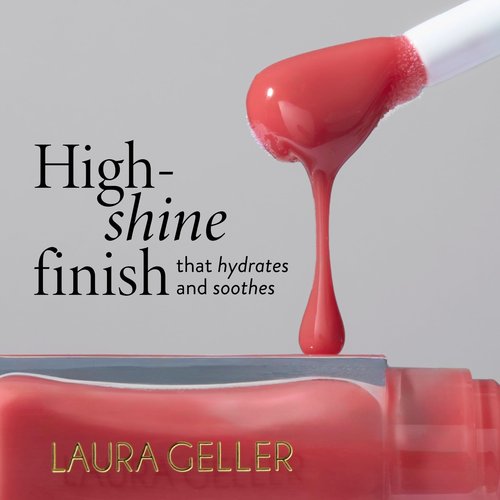 LAURA GELLER NEW YORK Fine Shine Glossy Lip Oil Duo, Rose Garden + Glass Half Full - Clear Pink Lip Gloss with Hydrating Squalane