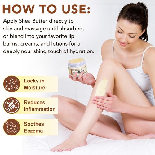 Rulviou Shea Butter Raw Organic,Pure Shea Butter Unrefined for Skin and Hair Moisturizing - 100% Natural Vitamin A, E & F