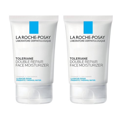 La Roche-Posay Toleriane Double Repair Face Moisturizer - Oil-Free Daily Cream with Ceramide & Niacinamide | Pack of 2