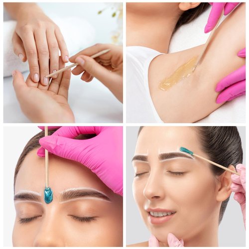 600Pcs Eyebrow Wooden Wax Sticks Lip Nose Small Waxing Applicator Sticks, Wax Spatulas for Hair Removal and Smooth Skin Use