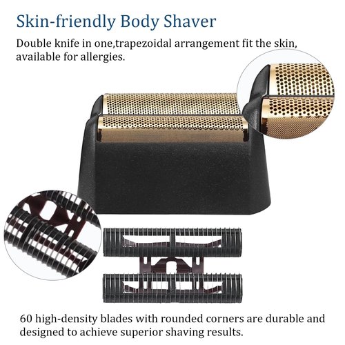 Shaver Replacement Foil Compatible with wahl 5 Star Series Finale Shaver 8164 8061-100, Super Close Gold Shaving Foil & Cutter Bar Assembly Compatible with wahl Shaver Foil Replacement,Black (2 Pack)