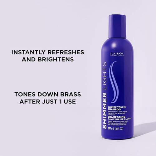 Clairol Professional Shimmer Lights Purple Shampoo - Neutralizes Brass & Yellow Tones | For Blonde, Silver & Gray Hair