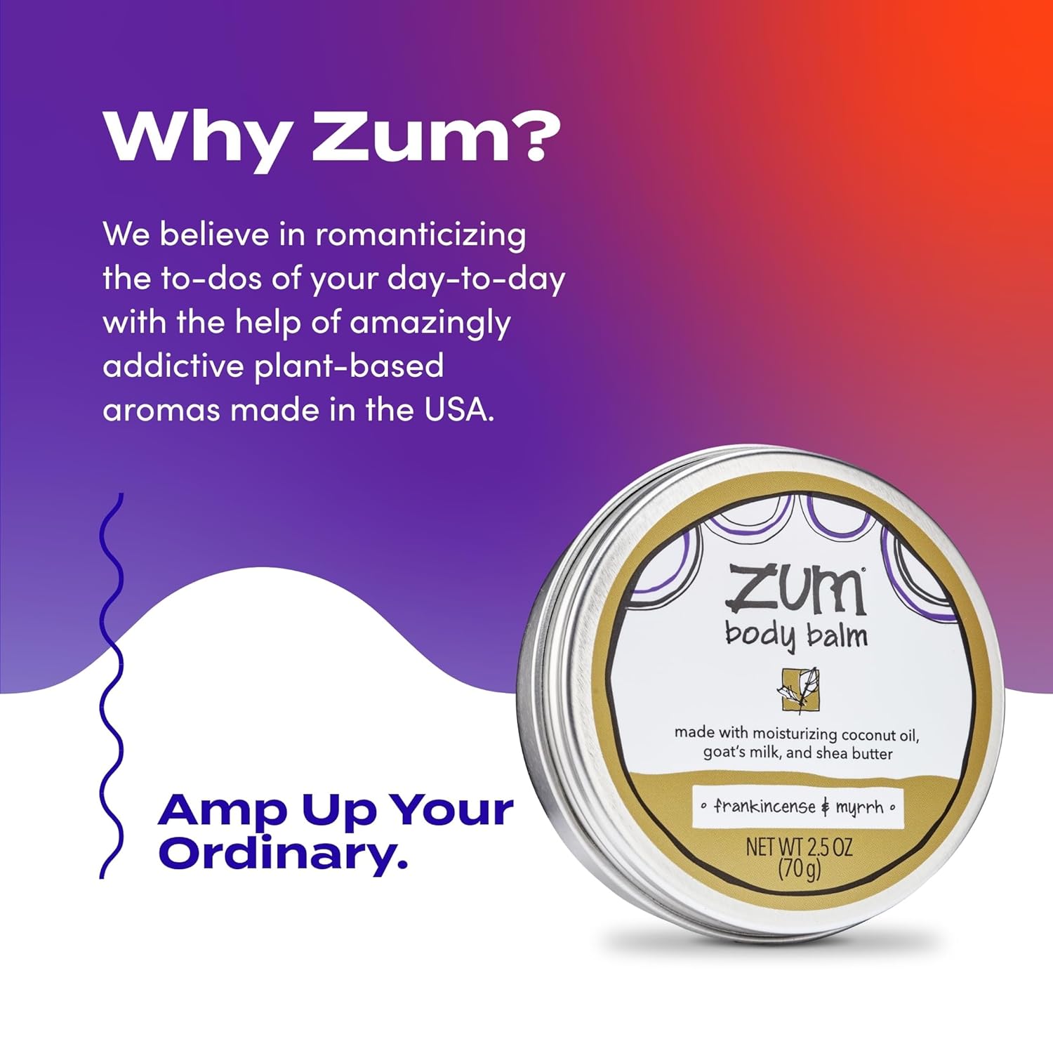 Zum Indigo Wild Body Balm - Natural Skin Moisturizer with Goat's Milk & Shea Butter | Frankincense & Myrrh - 2.5 oz