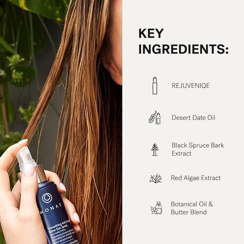 MONAT Smoothing Anti-Frizz Blowout Styling Spray | Quick-Dry Frizz Control & Heat Protection for Glossy Hair