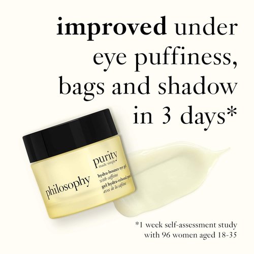 Philosophy Purity Made Simple Hydra-Bounce Eye Gel - 24-Hour Hydration with Meadowfoam Seed Oil & Shea Butter - 0.5 Fl Oz