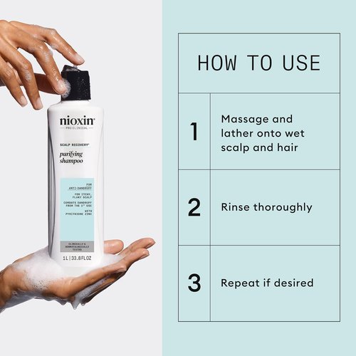 Nioxin Scalp Recovery Purifying Shampoo - Anti-Dandruff Formula for Itchy, Flaky Scalp | Pyrithione Zinc