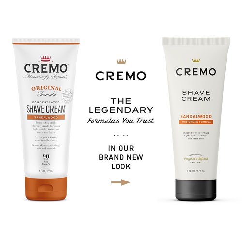 Cremo Sandalwood Shave Cream - Ultra-Slick Formula for Men | Fights Nicks & Razor Burn, 6 Fl Oz