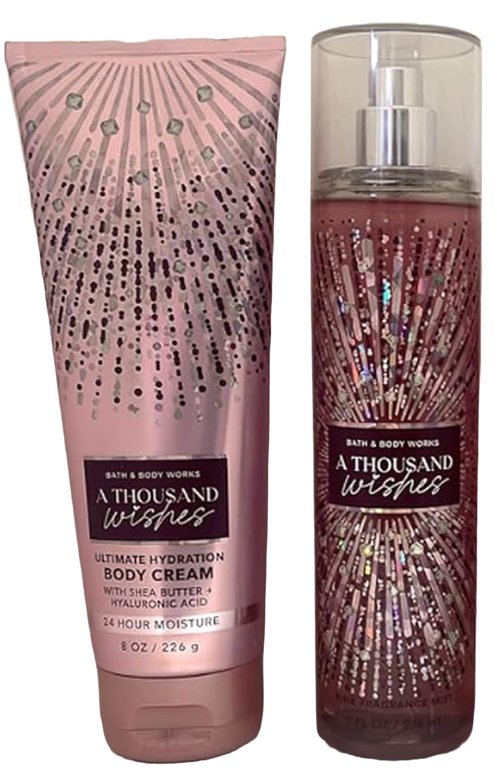 Bath & Body Works - Signature Collection - A Thousand Wishes- Gift Set- Fine Fragrance Mist & Ultra Shea Body Cream by Bath & Body Works