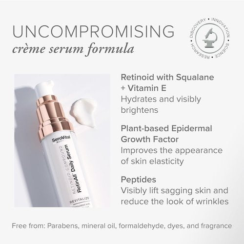 SeroVital Beauty RetinAll Daily Serum - Anti-Wrinkle Retinoid Face Serum for Women | 1 oz