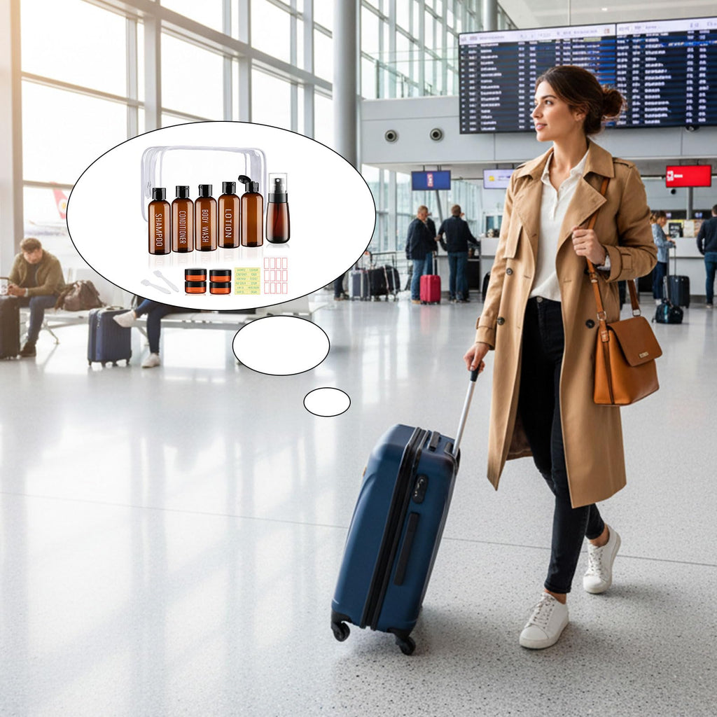 Wowang Travel Bottles for Toiletries 10 Pack 3.4oz Travel Size Containers TSA Approved Leak Proof Shampoo and Conditioner Bottles Plastic Squeeze Bottle Traveling Essentials Accessories(Brown)