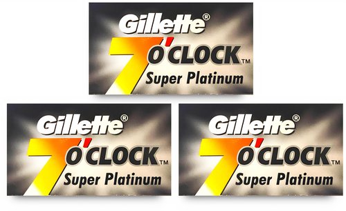 30 Gillette 7 o' Clock Super Platinum Double Edge Razor Blades