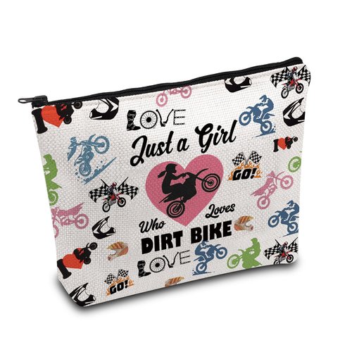 MAOFAED Dirt Bike Gift Dirt BikeGirl Gift Just AGirl Who Loves Dirt Bike Cosmetics Bag For Women Motocross Gift (girl love dirt bike)