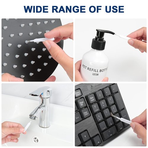 NearMoon Shower Head Replace Parts- 3pcs Shower Nozzle Cleaning Brushes+ 30pcs Silicone Nozzles, Anti-Clogging Cleaning Kit for ShowerHead Replacement, Let Shower Head Keep Working
