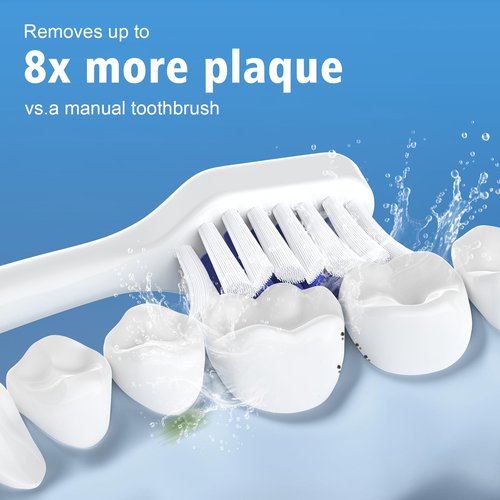 Biswitif Replacement Toothbrush Heads for Waterpik Complete Care 5.0 Water Pik Complete Care 9.0 CC-01 WP-861 STRB-3WW Sonic Electric Tooth Brush Refill Heads, White, 4 Packs