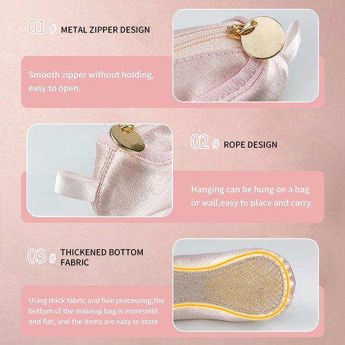 Ballet Shoe Pink Makeup Bag,Small Cosmetic Bag Dance Bag for Girls,Cute Makeup Bag for Purse Pencil Case Mini Bow Cosmetic Travel Makeup Brush Organizer,Dance Recital Gifts for Girls Ballerina Dancer