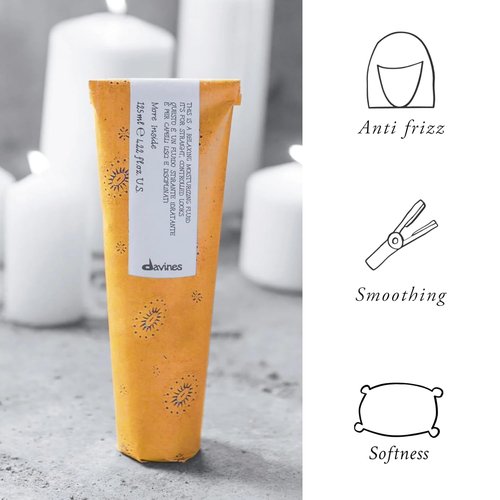 Davines Relaxing Moisturizing Fluid - Anti-Frizz & Curl Smoothing Formula | 4.23 Fl Oz