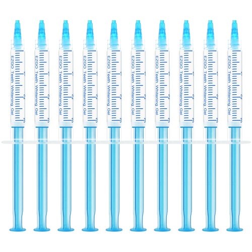 EZGO 10 Pack Teeth Whitening Gel Refills 22% Bleaching Gel, No Sensitive Teeth Whitener, Great for Sensitive Tooth Whitening, Carbamide Peroxide Teeth Whitening Gel, Mint Flavor (10X 3ML)
