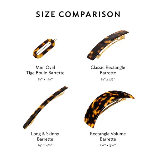 France Luxe Large Tortoise Shell Hair Barrette for Thick Hair, Rectangle Volume French Barrette for Women, Strong Hold, Comfortable and Easy to Use, Tokyo