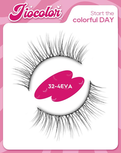Short Lashes Natural Look Wispy False Eyelashes C Curl Fake Lashes Volume Mink Lashes 10mm Eye Lashes Pack Cute False Lashes 32-4EVA