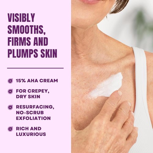 AmLactin Crepe Firming Cream - Therapeutic Skin Tightening Moisturizer with 15% Lactic Acid | 12 oz