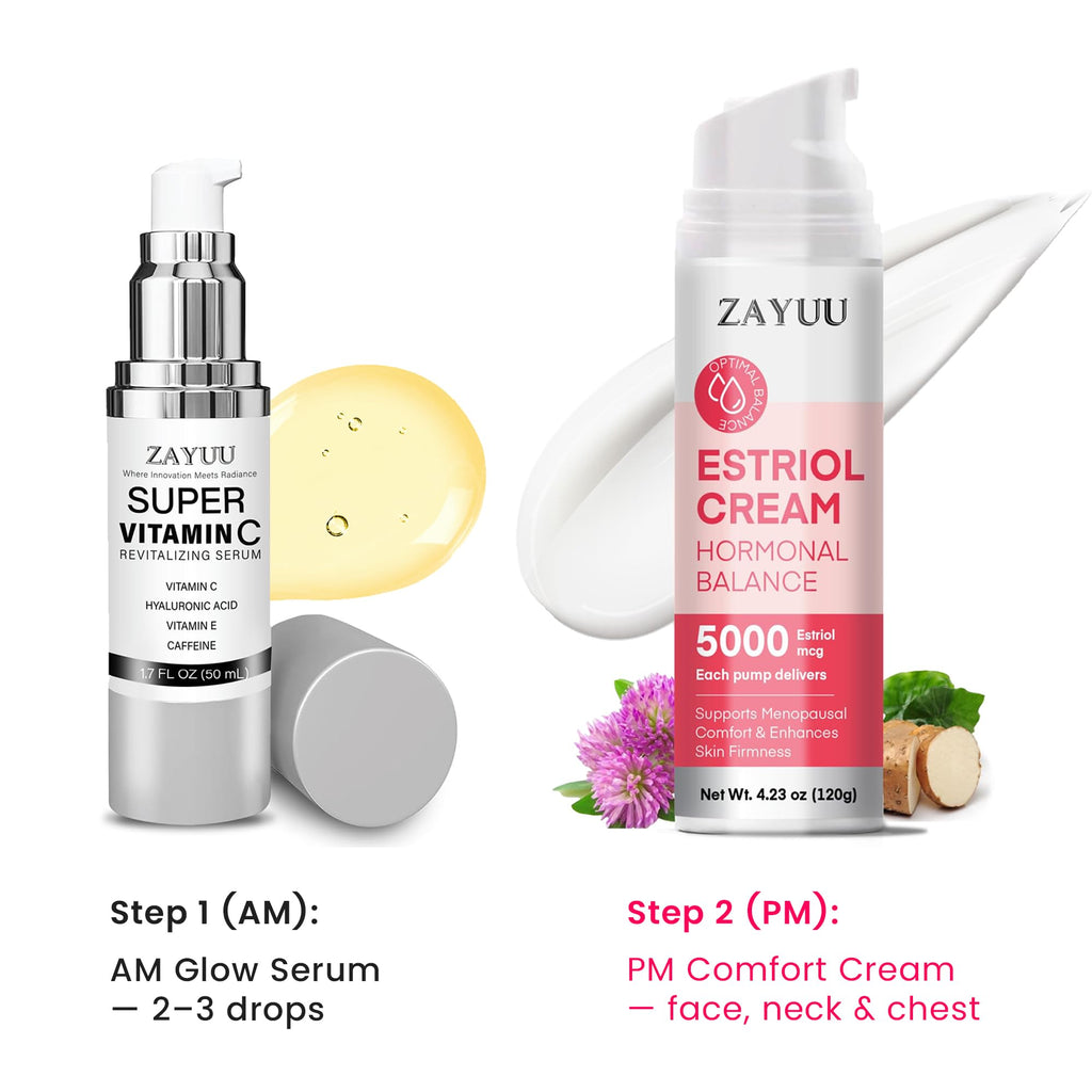 ZAYUU Estriol Face Cream for Women: Hydrating Moisturizer with Wild Yam, Red Clover & Soy Isoflavones – Botanical Skincare for Daily Comfort, Balance & Skin Wellness – 4.23 oz (3-Month Supply)