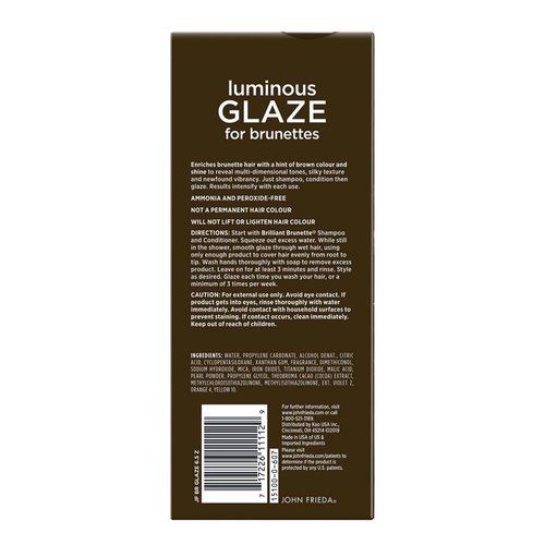 John Frieda Brilliant Brunette Hair Gloss - Enhance Rich Color & Boost Shine, 6.5 Oz