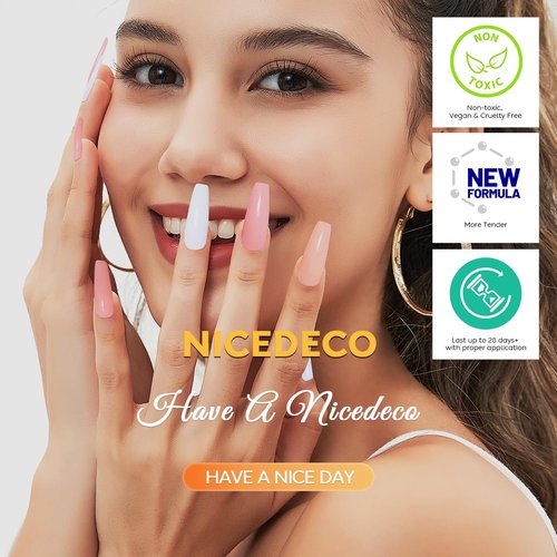 Nicedeco Hema Free Cruelty Free Vegan Gel Nail Polish 6 Pcs 8ml Nude Pink White Color Soak Off LED U V Gel Nail Kit Manicure DIY Home for Women