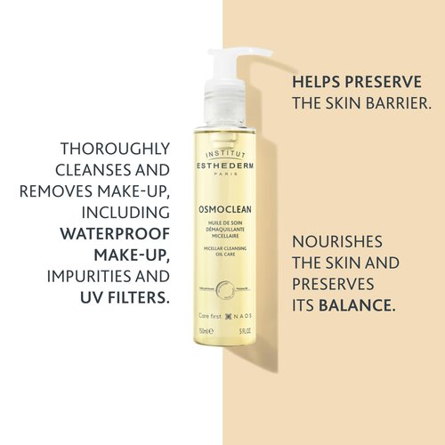 Institut Esthederm Micellar Cleansing Oil Care, Gentle Face Cleanser and Makeup Remover for All Skin Types, 150ml