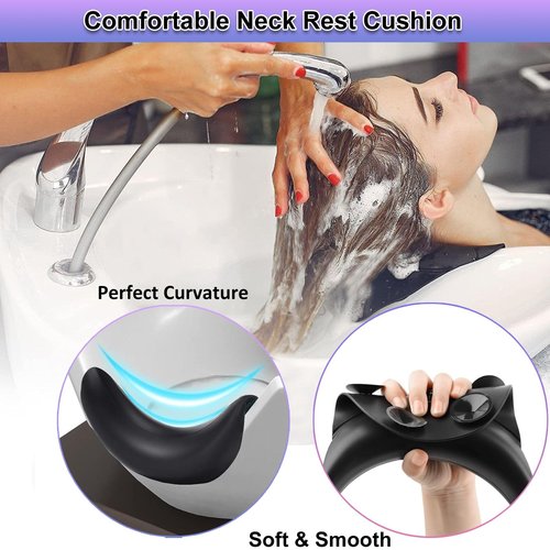 Shampoo Bowl Neck Rest for Sink, Silicone Neck Rest Cushion with Suction Cup, Portable Hair Washing Sink Neck Support Non-Slip for Salon Home Wash Basin
