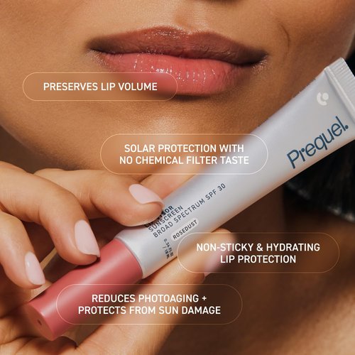 Prequel Skin Tinted Lip Balm with SPF 30 - Moisturizing Rosy Nude Shade in Rosedust | 2 Pack