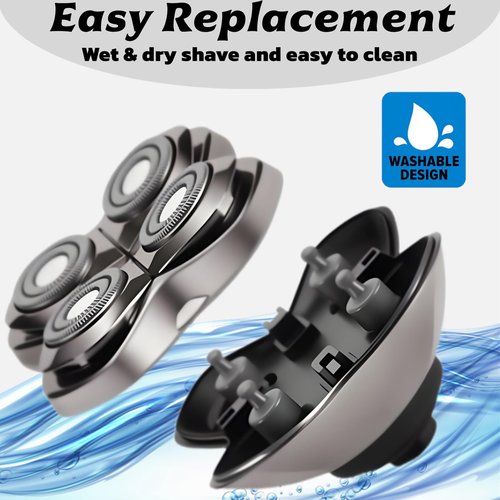 2Pack PRO 4 Head Replacement Blade Compatible with Pitbull Shaver Replacement Blade,Rotary 4 Blades Compatible with Skull Pitbull Gold/Silver/Platinum PRO,Blades Fit for Butterfly Kiss Head Shavers.
