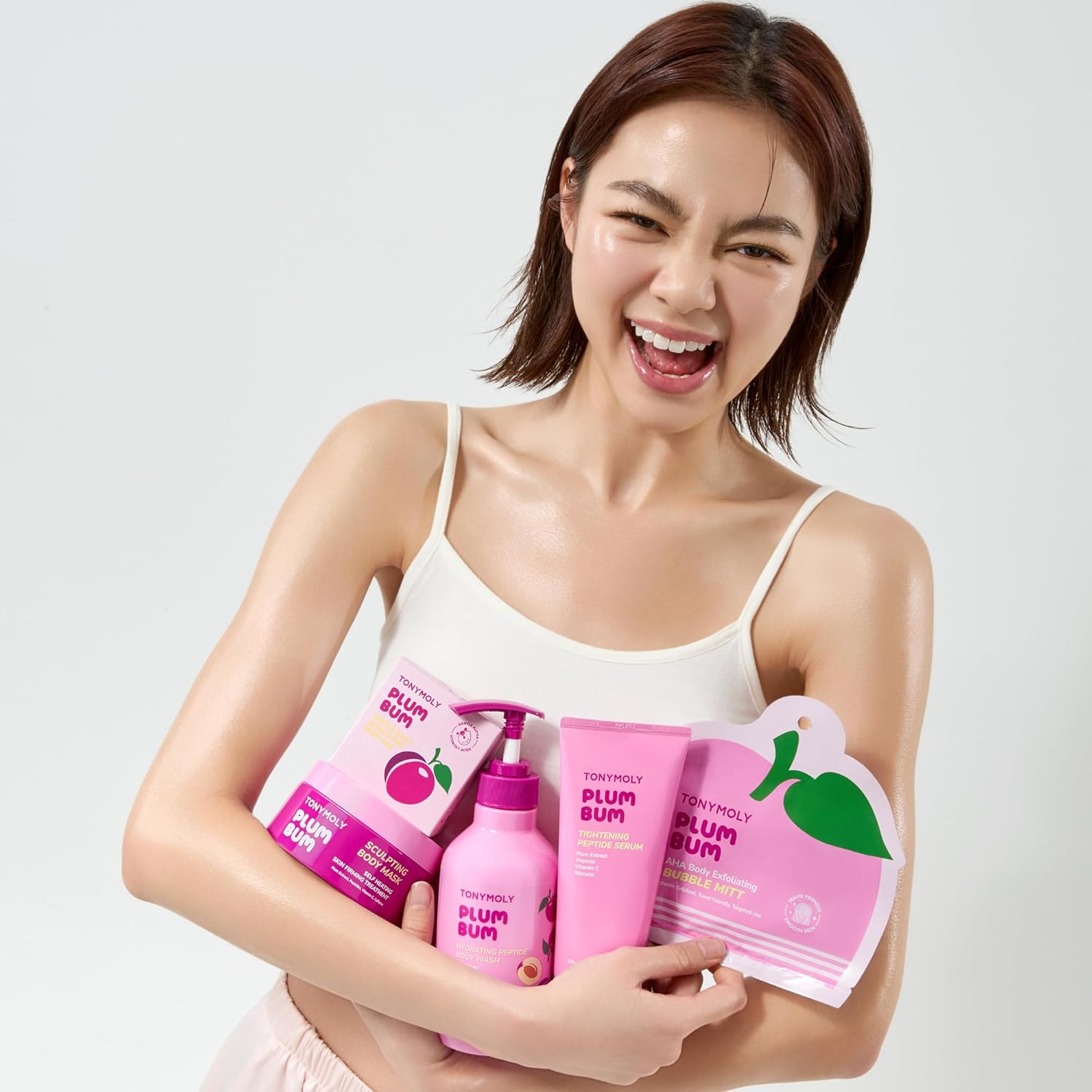 TONYMOLY AHA Exfoliating Body Bar - Gentle Daily Buffing Soap with Plum & Cica Extract for Soft Skin