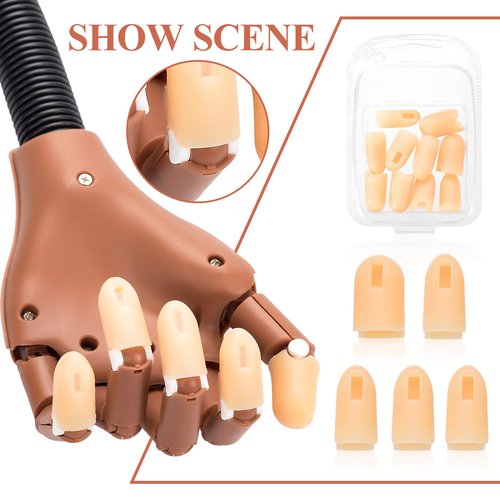 ANCIRS 10 Pack Fake Hand Silicone Finger Cover, Fingertip Replacement Accessory for Nail Art Equipment