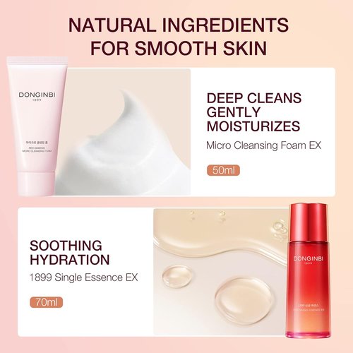 Donginbi Red Ginseng Skin Care Set - Firming Moisturizer, Hydrating Toner & Essence | Korean Beauty Essentials